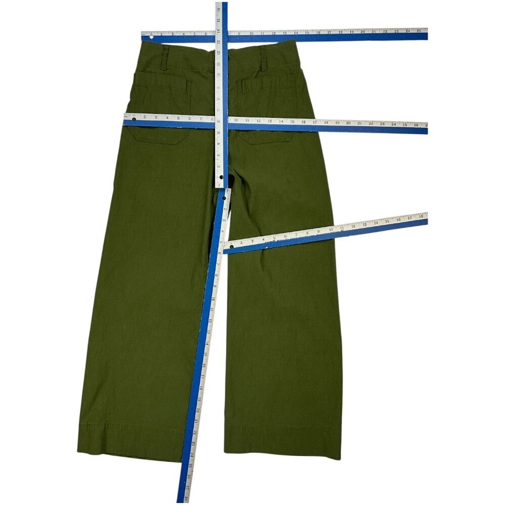 Maeve Colette Olive Green Wide-Leg Pants - Picture 4 of 13